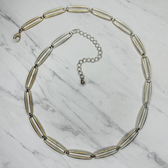 Skinny Silver Gold Chain Link Belt Large XL Two Tone ✨ - Picture 1 of 11